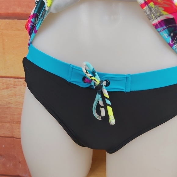 🍄3/50$🍄 Op neon accents tankini top large buttom small - Picture 3 of 10